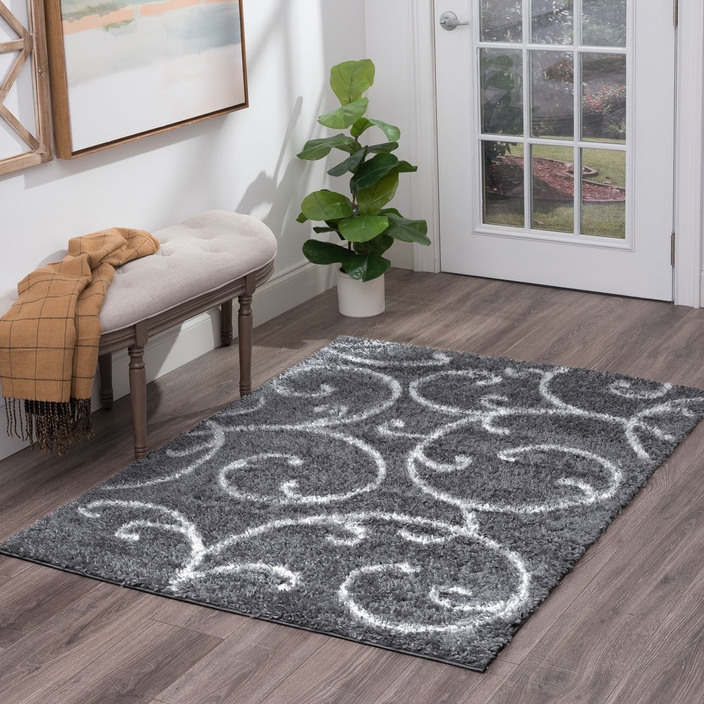 Sohni Shag Farmhouse Floral Indoor Area Rug