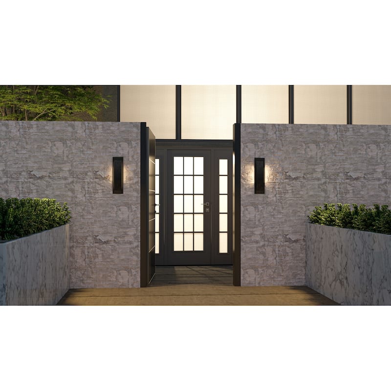 Onyx Integrated LED Earth Black Outdoor Wall Lantern