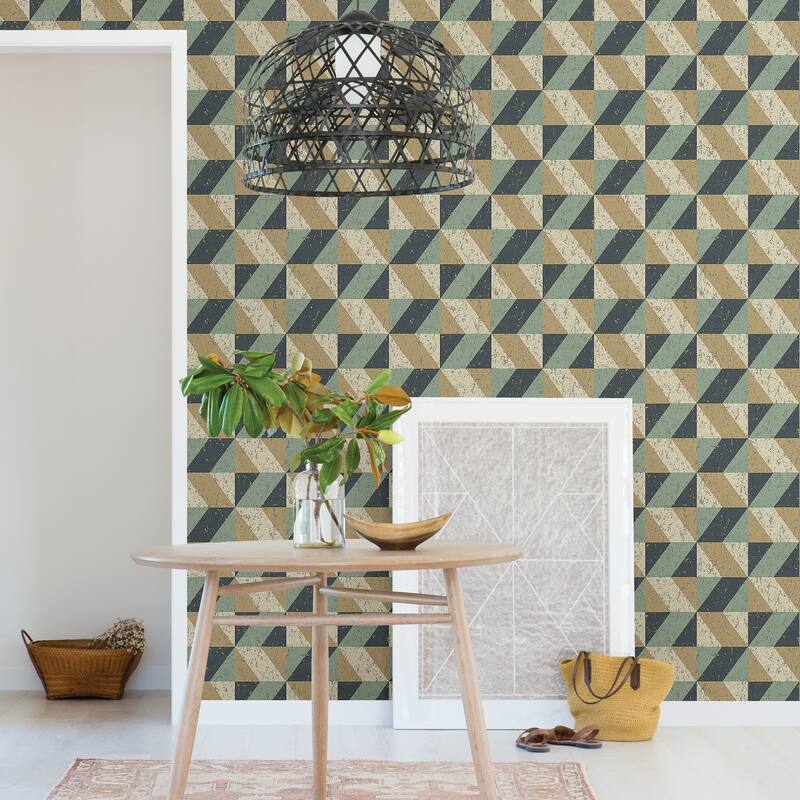 A-Street Prints Cerium Multicolor Concrete Geometric Wallpaper