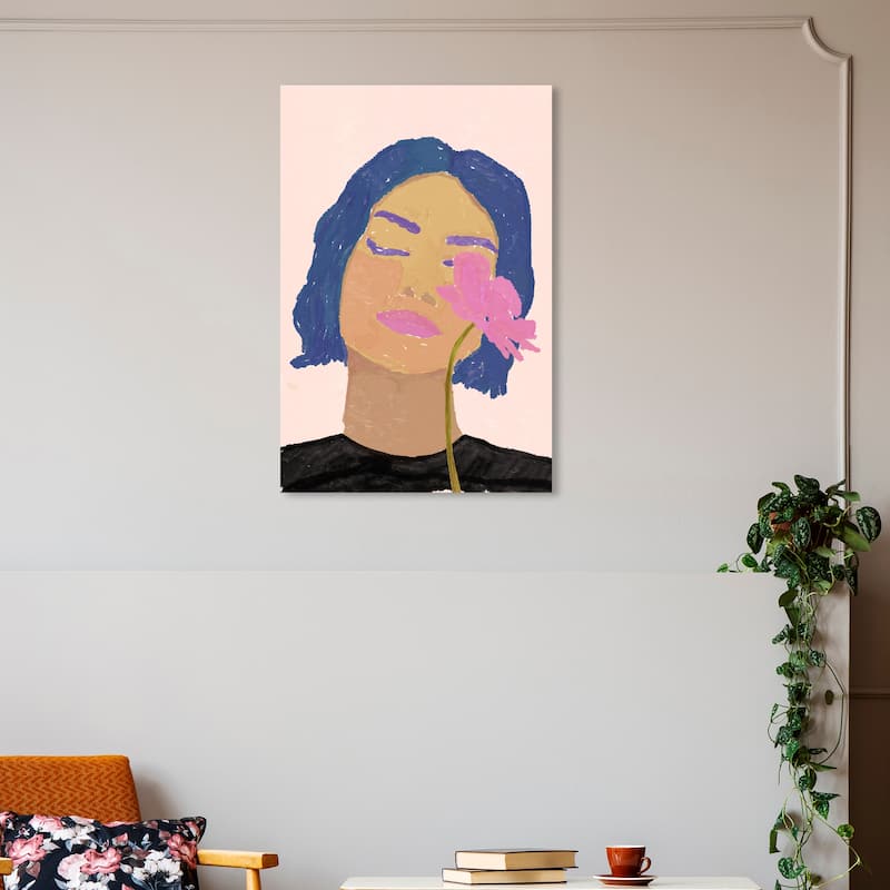 Wynwood Studio Canvas Fashion and Glam Smelling Sense Pink and Tropical Wall Art Canvas Print - 30 x 20