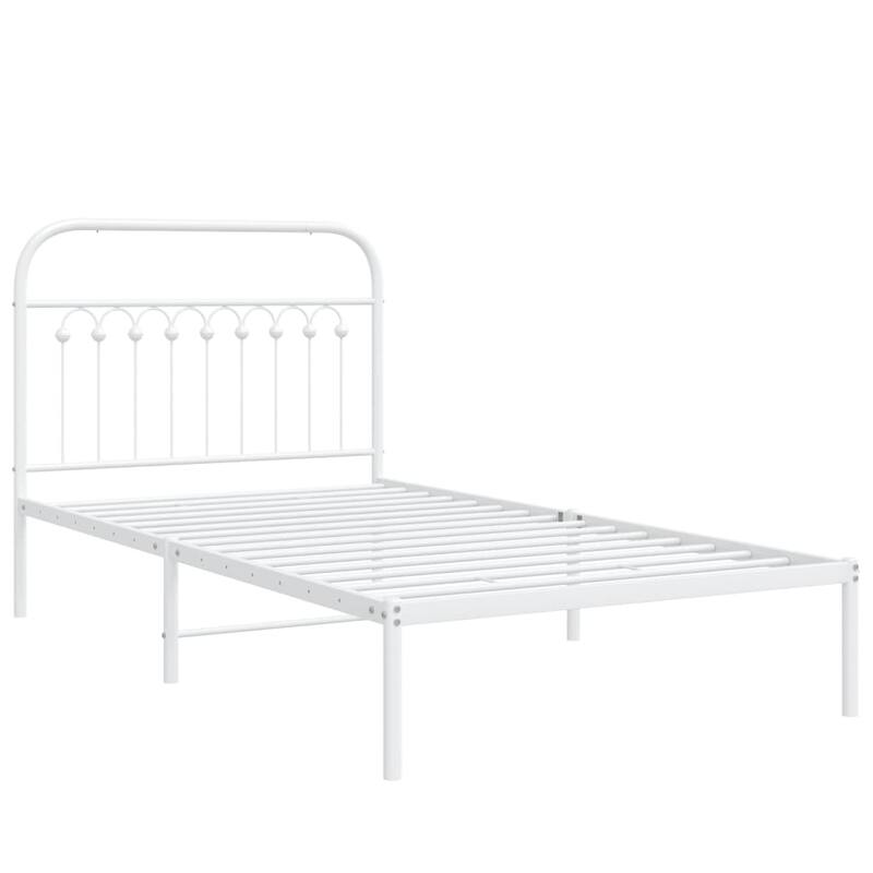 vidaXL Metal Bed Frame with Headboard Platform Base Home Bedroom Furniture