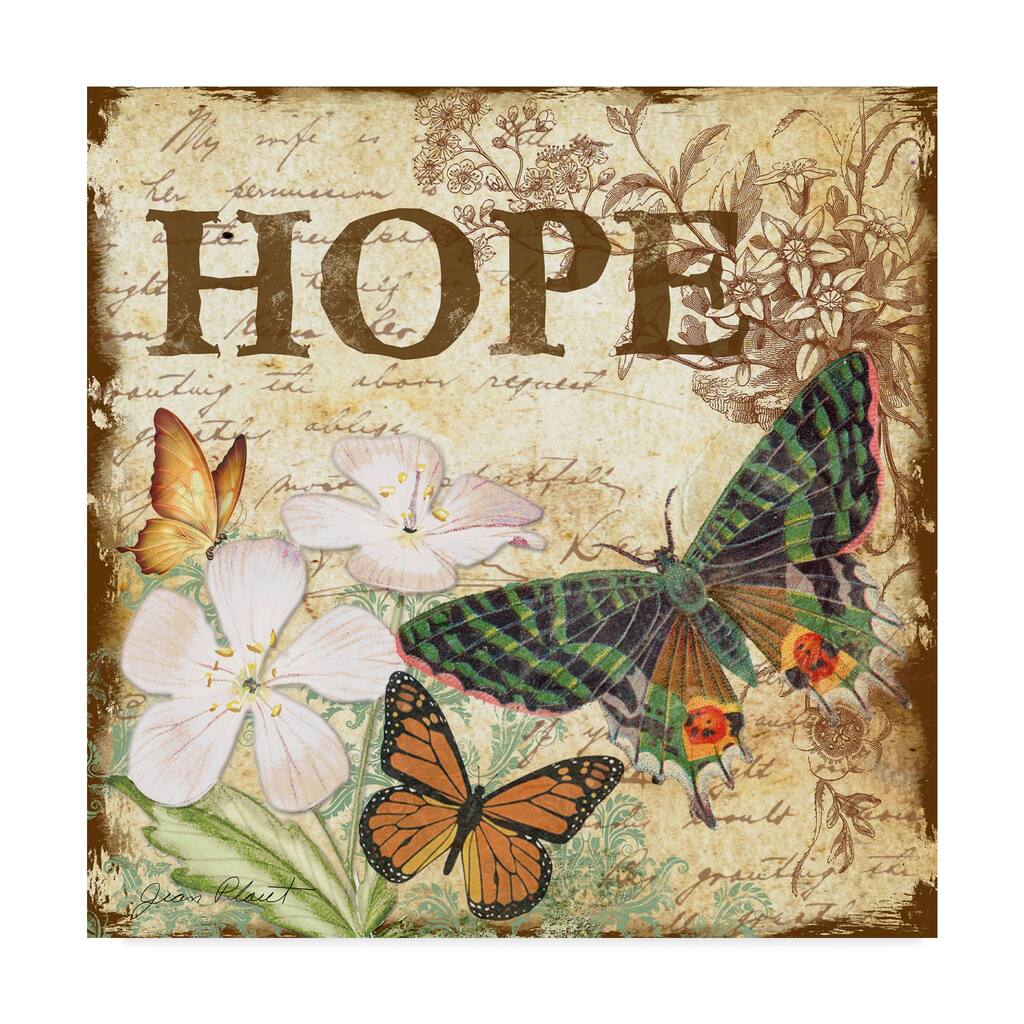 Jean Plout 'Inspirational Butterflies Hope' Canvas Art