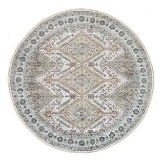 Shahbanu Rugs Ivory Pure Wool Hand Knotted Shiraz Reimagined Thick and ...