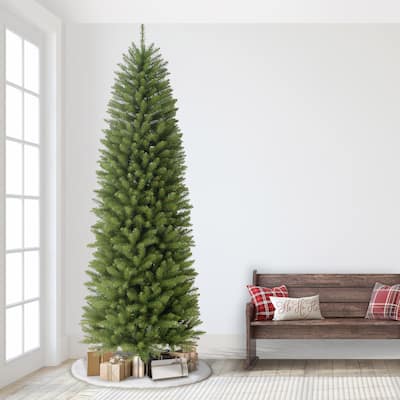 Puleo International 9' Pencil Fraser Fir Artificial Christmas Tree with Stand, Green