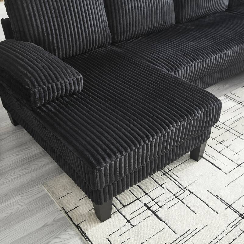 U-Shaped Modular Sectional Sofa with Double Chaise Lounge, Convertible Deep Seat Sleeper Sofa, Velvet Upholstered 4 Seater Sofa