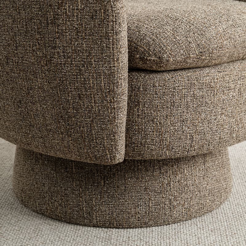 Upholstered 360 Swivel Barrel Accent Armchair(Set of 2)