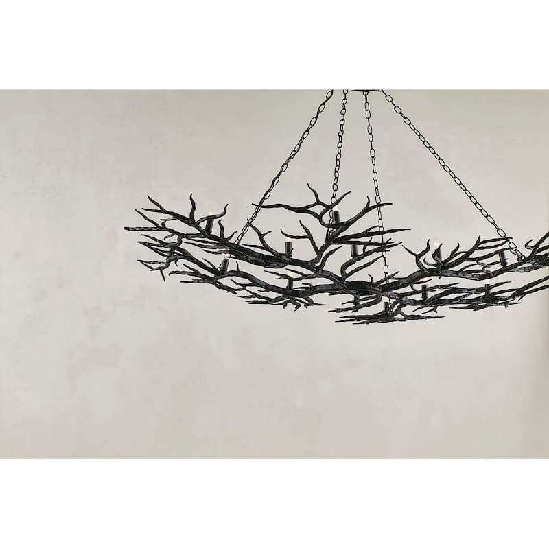 Currey & Company Rainforest Bronze Chandelier - 46.25"h x 74"w x 46.75"d