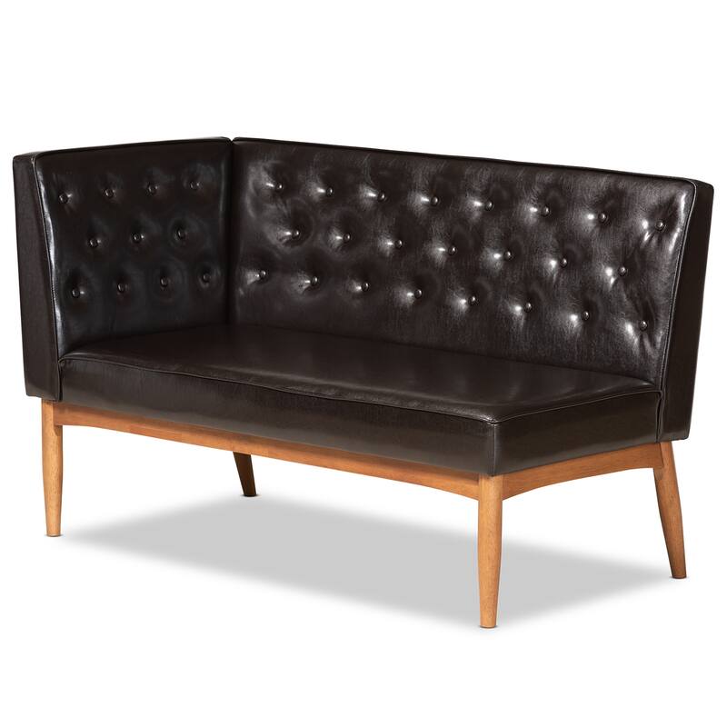 Riordan Mid-Century Upholstered and Walnut 3-PC Dining Nook Set