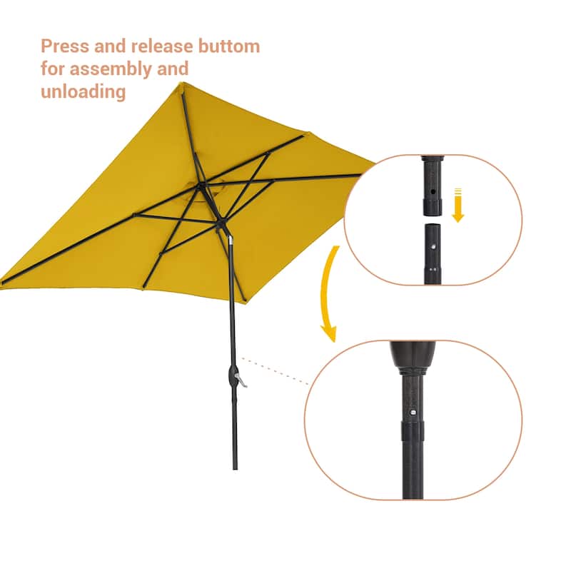 LIVOOSUN 10x6.5ft Patio Market Umbrella Aluminum Table Umbrellas