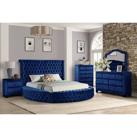 Global Pronex king 4 pc Bedroom set in Blue