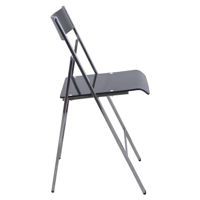 LeisureMod Menno Modern Acrylic Folding Chair - Red - 4 x 30 x 16.5