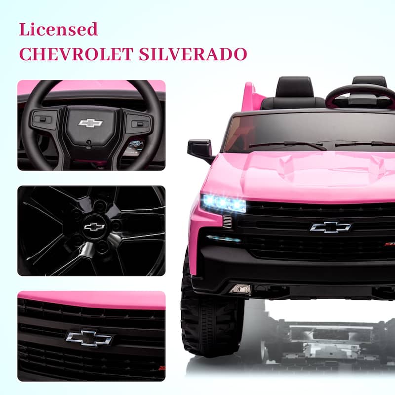 24V 2-Seater Electric Kids Ride-on Truck, Licensed Chevrolet Silverado for Kids Best Gifts