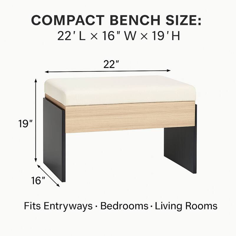 Modern Chenille Upholstered Bench with Foam Padding and MDF Frame