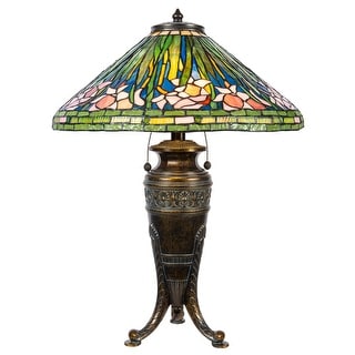 Pink Glades Dale Tiffany Table Lamp. - 27.5" Tall