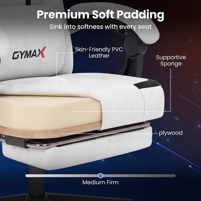 Gymax Gaming Chair w/ Headrest Reclining Backrest Lumber Support