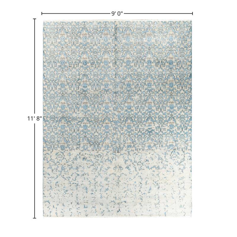 Ikat One-of-a-Kind Hand-Knotted Area Rug, Sand - 9' 0" x 11' 8"