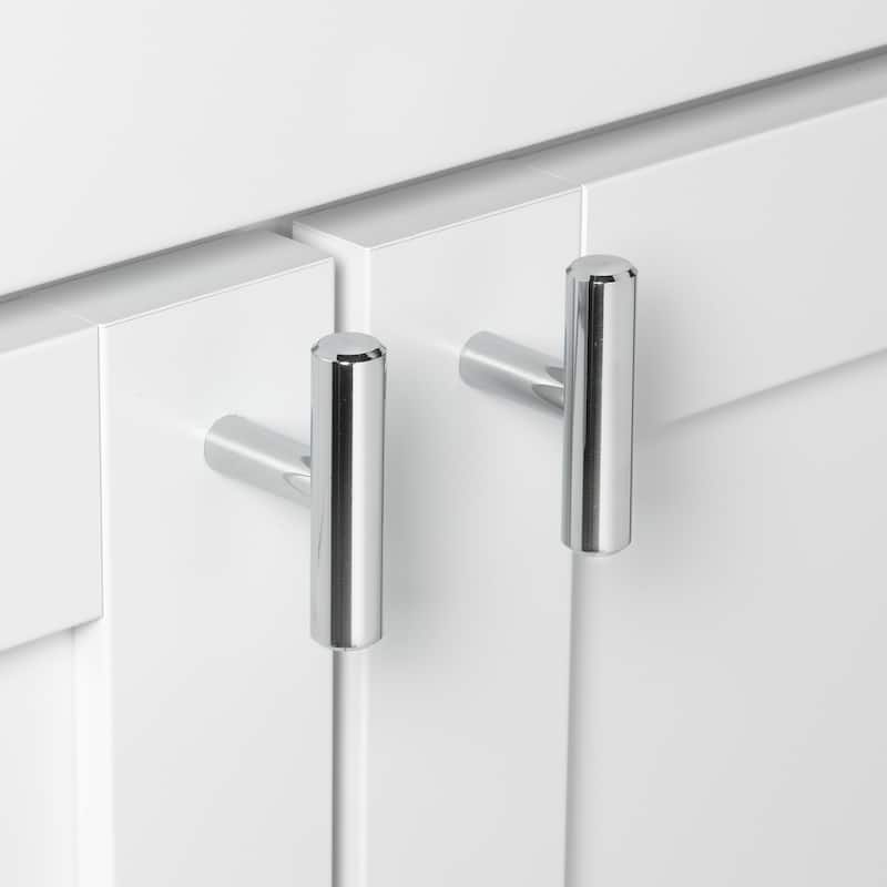 GlideRite 5-Pack 2 in Polished Chrome Solid Steel Cabinet T-Knob Pulls - Polished Chrome