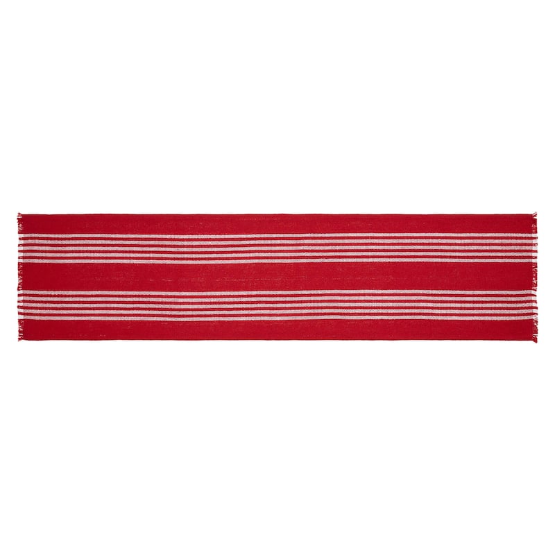 Arendal Red Stripe Runner Fringed 12x36