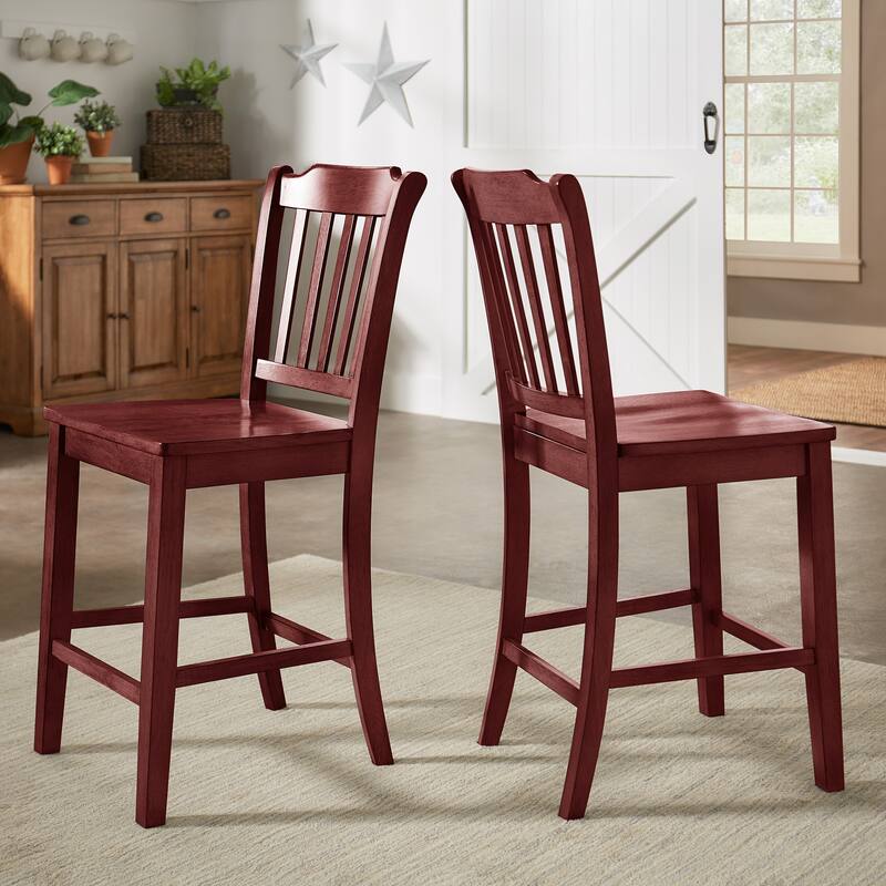 Eleanor Slat Back Wood Counter Chairs (Set of 2) by iNSPIRE Q Classic