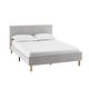 preview thumbnail 17 of 29, Upholstered Platform Bed Frame, Soft Headboard, Wood Support, Grey or White