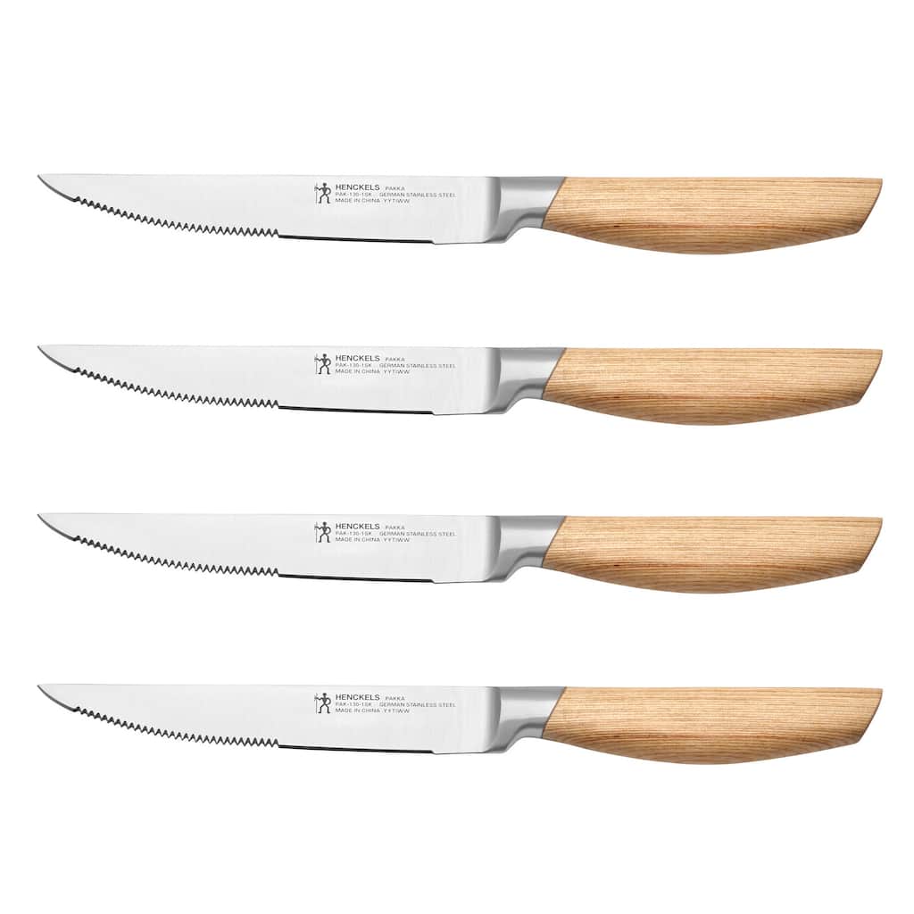 Henckels Pakka 4-pc Steak Knife Set - Wood