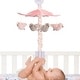 preview thumbnail 2 of 6, Lambs & Ivy Petals Pink/Gray Birds Musical Baby Crib Mobile Soother Toy