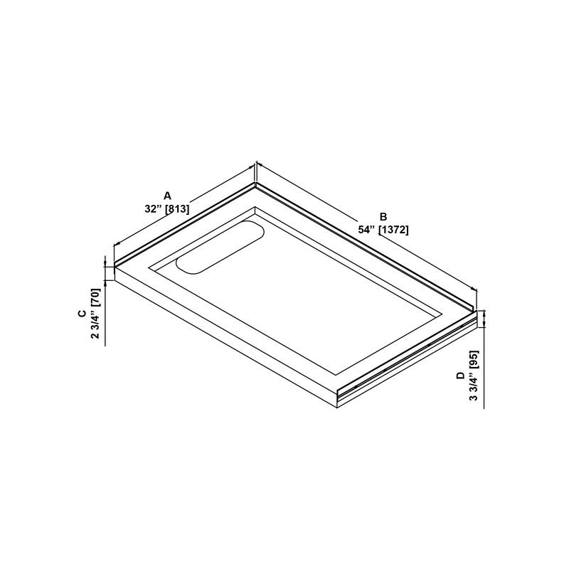 OVE DECORS Adena White Shower Base 60x36 in white