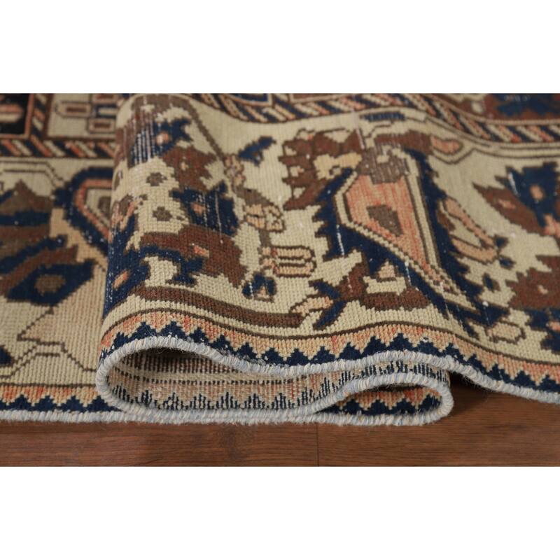 Garden Design Bakhtiari Vintage Persian Rug Handmade Wool Carpet - 6'8" x 10'2"