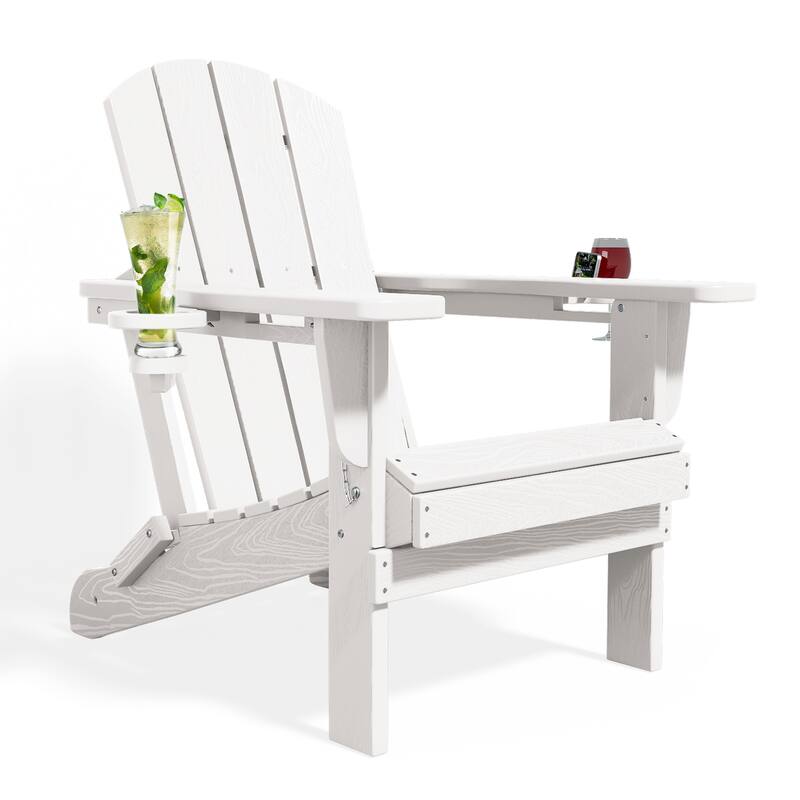 Foldable HDPE Adirondack Chair with Dual Cup Holders