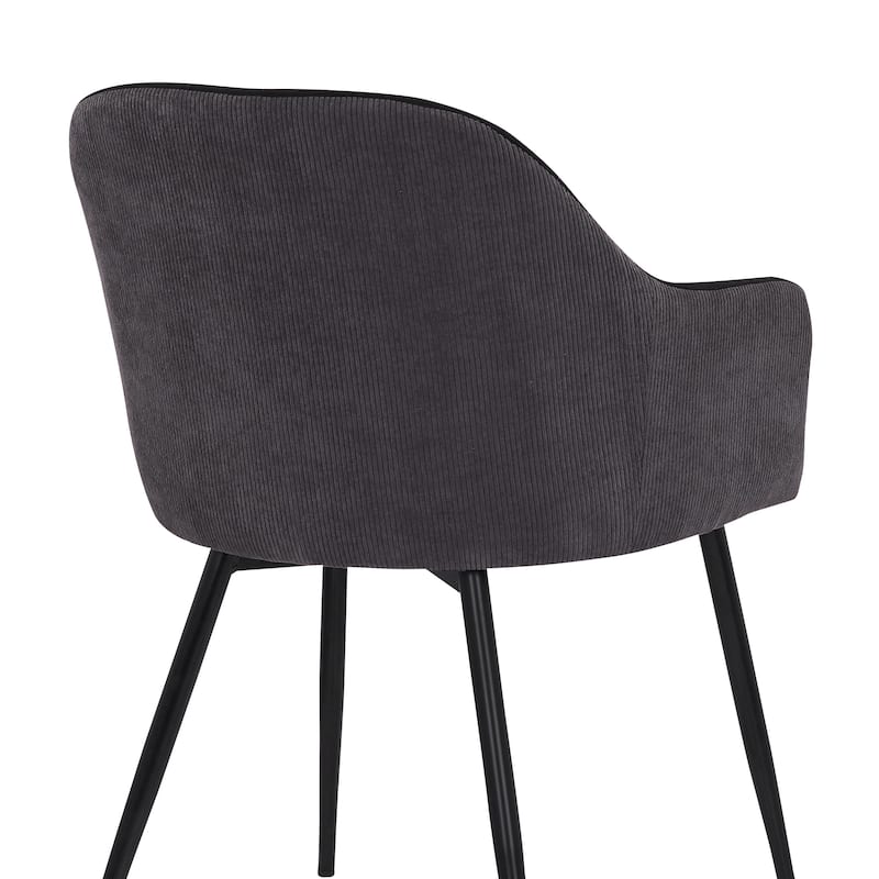 Pixie Two Tone Fabric Dining Room Chair with Black Metal Legs
