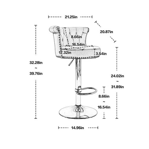 Swivel Adjustable Counter Height Bar Stools with Footrest, Set of 2