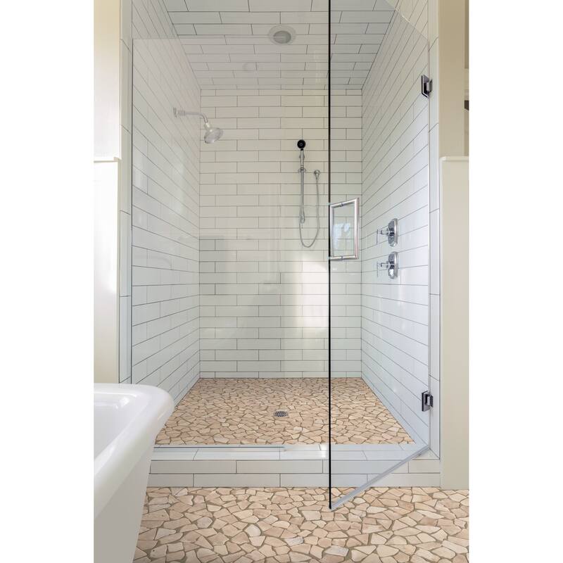 Fit Mosaic 11 in. x 11 in. Marble Mesh-Mounted Mosaic Wall and Floor Tile