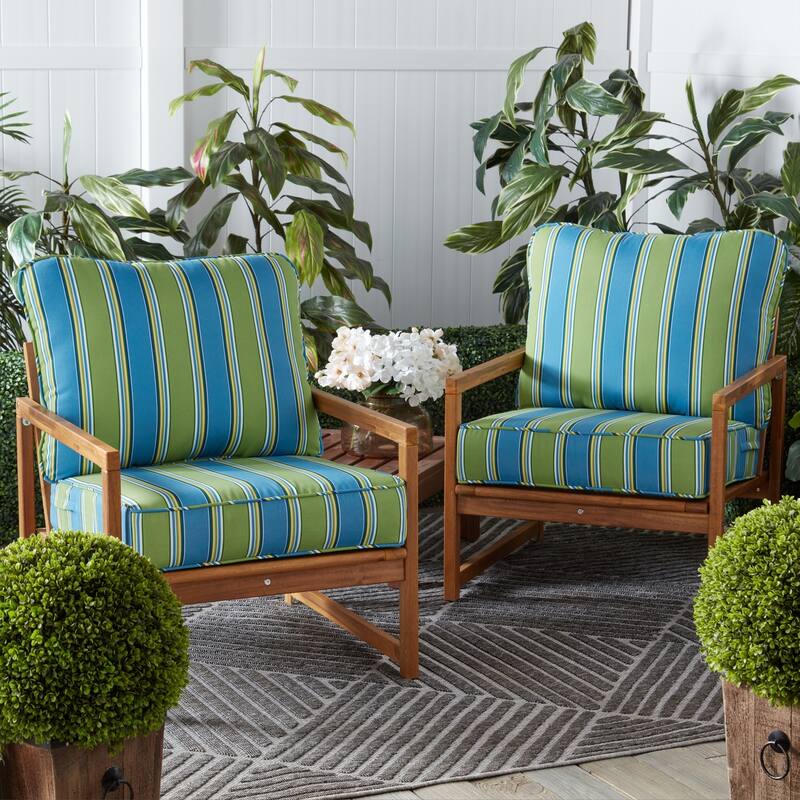Outdoor 2-Piece Reversible Deep Seat Cushion Set (Cushions Only)