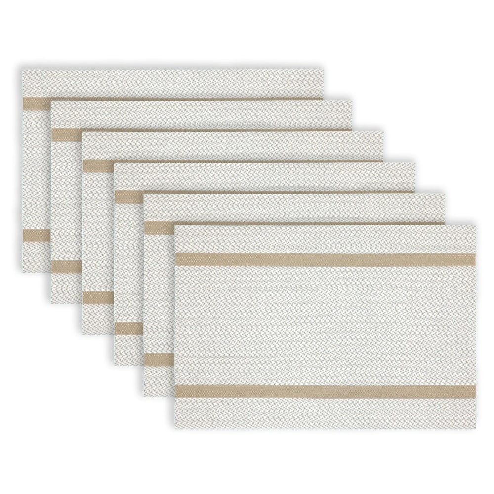 Dainty Home Annandale Vinyl Reversible Rectangular Placemat Set Of 6 - 12" x 18"