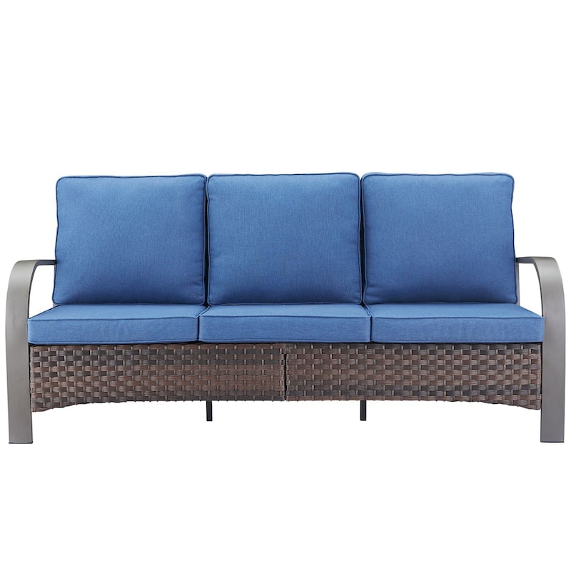 Pocassy Outdoor Furniture Sofa Swivel Chairs with Ottoman