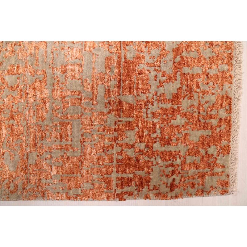 ECARPETGALLERY Hand-knotted Legacy Copper Silk, Wool Rug - 2'5 x 9'11