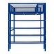 preview thumbnail 33 of 42, Twin Size Metal Loft Bed with Safety Guardrail & 4-Tier Shelves
