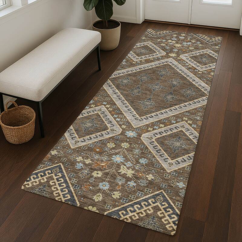 Machine Washable Indoor/ Outdoor Boho Milli Chantille Rug