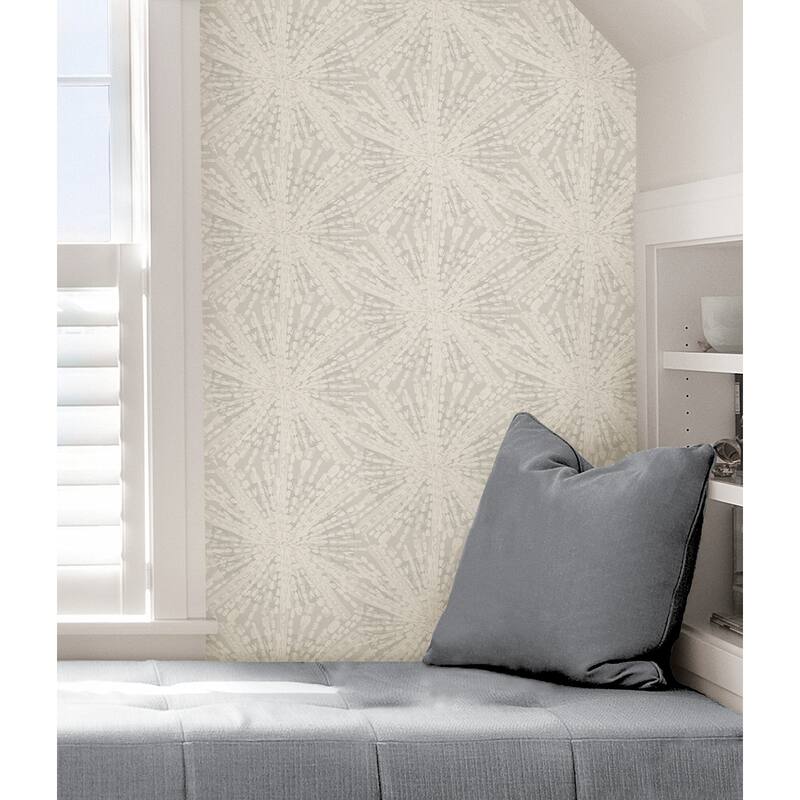 LiLi WhittWhitt Silver Sunburst Peel & Stick Wallpaper