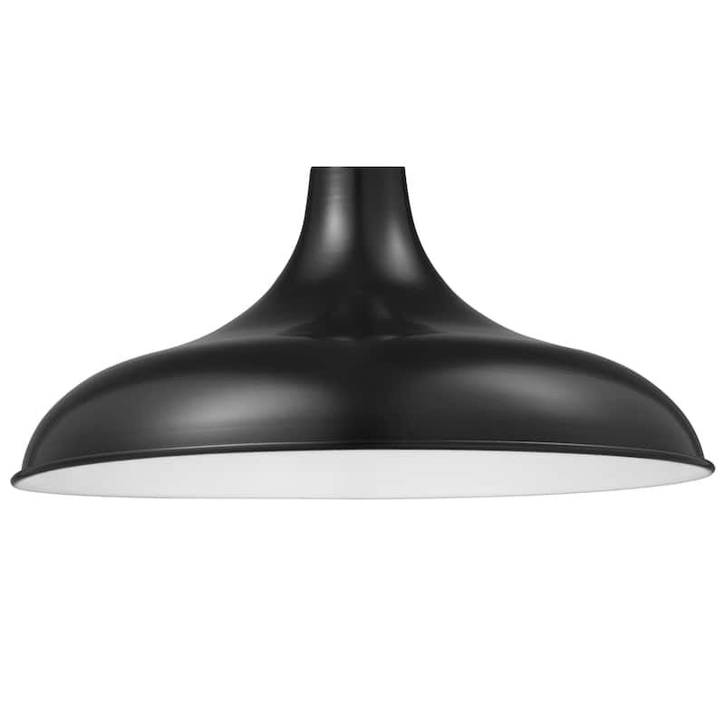 R Series 1-Light Modified Warehouse Shade Satin Black - Satin Black