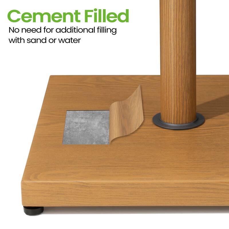 45LBS Outdoor Patio Square Concrete Market Umbrella Base Stand with Wheels