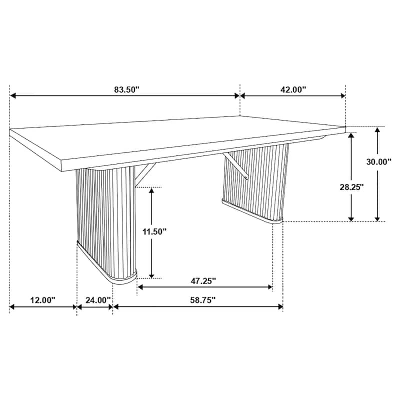 Catherine Black Rectangular Dining Table Set