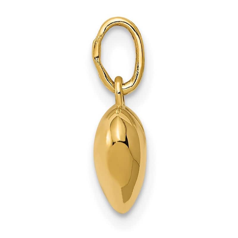Curata 14k Yellow Gold 18" 9mm Polished Puffed Heart Pendant Necklace Necklace