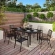 preview thumbnail 14 of 25, MAISON ARTS Outdoor Patio Dining Set, 6/8 Metal Stackable Chairs and 1 Rectangular Expandable Table 7-Piece-Expandable