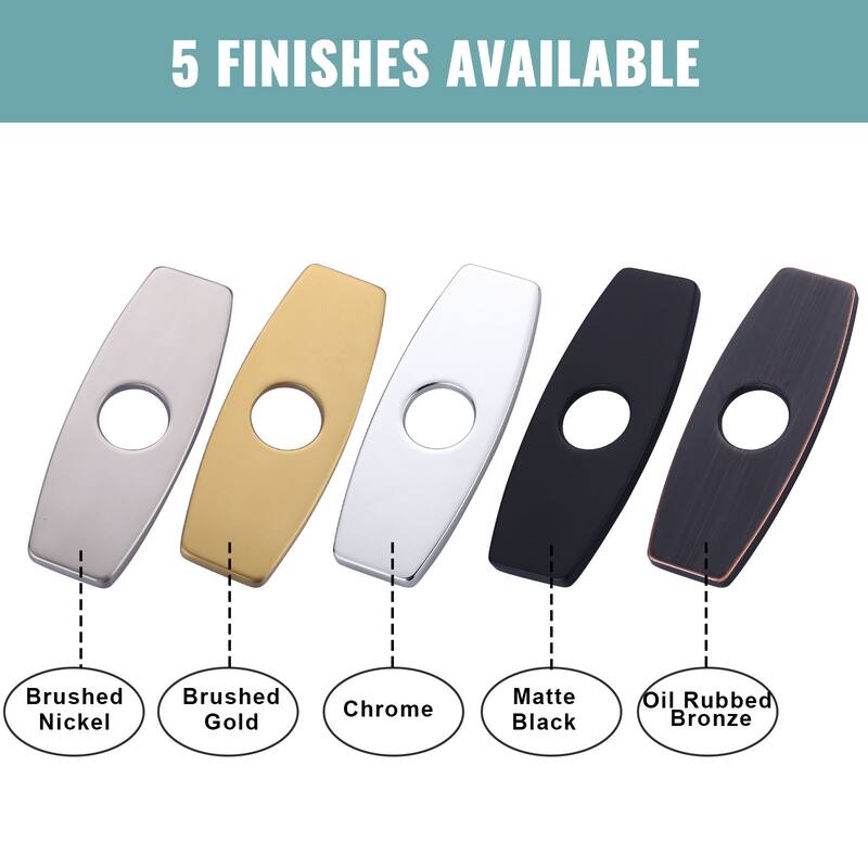 WOWOW Stainless Faucet Deck Plate, Fits 1 to 3 Hole Sinks, 5 Finishes