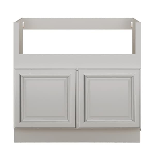 Sunny Wood SLB36FS-A Sanibel 36" Wide x 34-1/2" High Double Door Base Cabinet - Off White with Charcoal Glaze