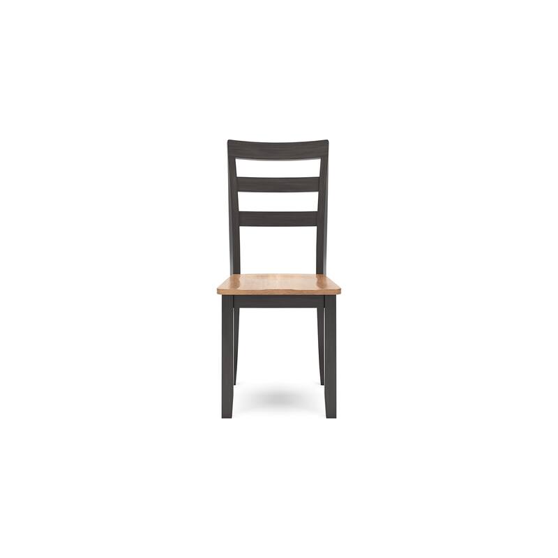 Gasy Dining Chair Set of 2, 17 Inch, Dark Brown Wood, Contoured Seat
