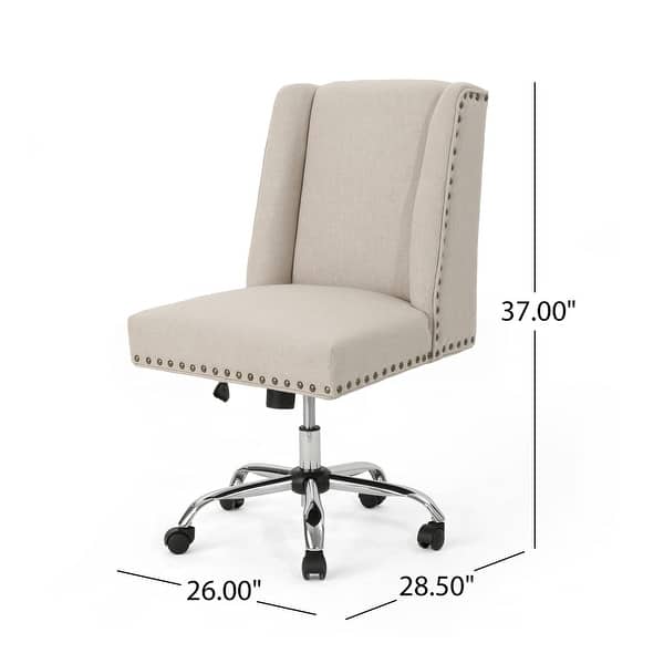 Home Office Chair with Wheels, Adjustable Height Cotton Dressing Stool, Ergonomic 360° Armless Rotating Work Chair - N/A