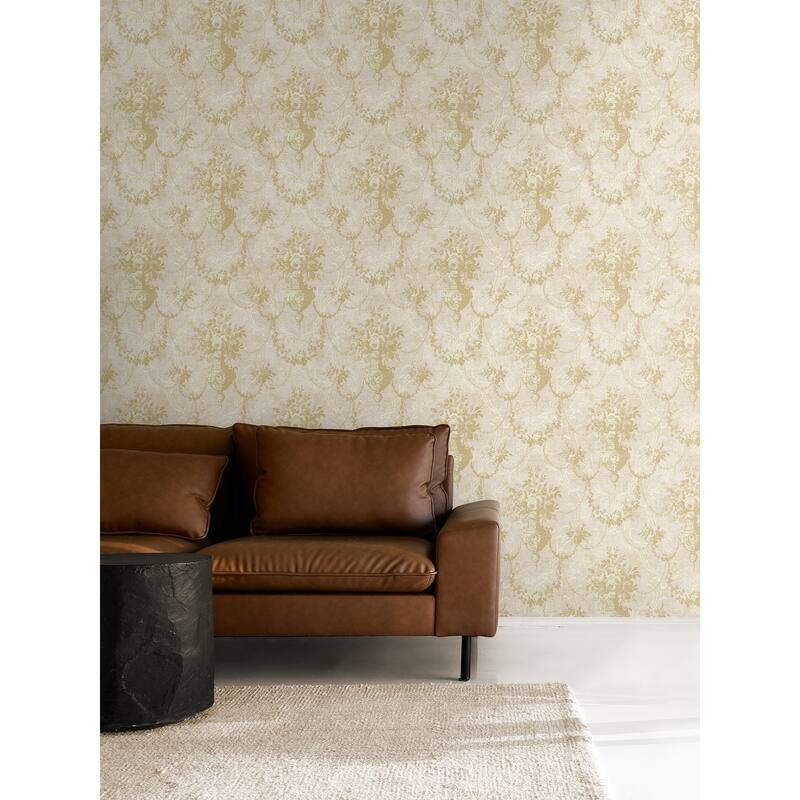 Seabrook Designs Donnington Floral Chandelier Unpasted Wallpaper
