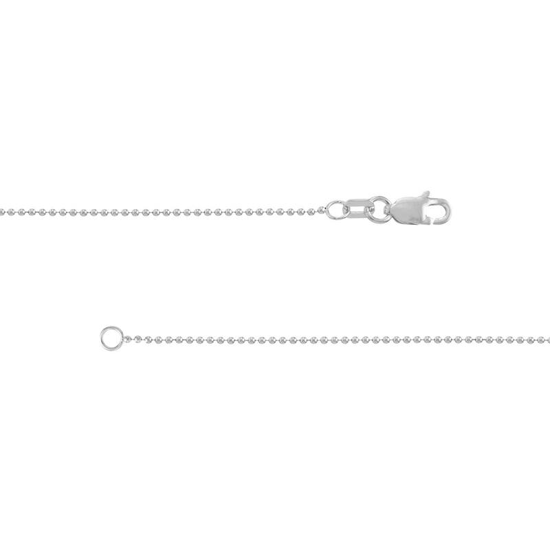 Curata 14k White Gold 1.5mm Diamond Cut Bead Chain Necklace (Lobster) Options: 16 18 20